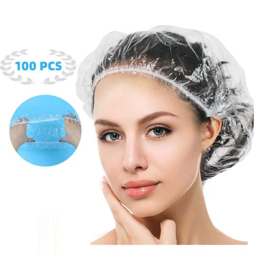 Transparent Plastic Disposable Shower Cap, Size: Regular