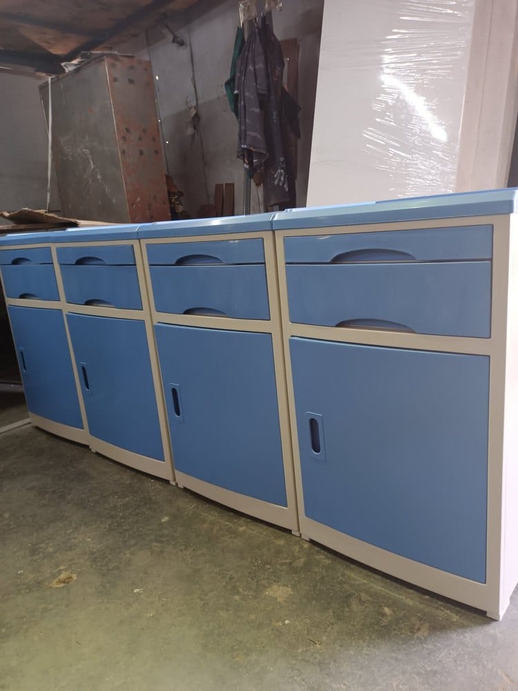 Gems Blue ABS Bedside Lockers, Size: 480 X 480 X 800 mm