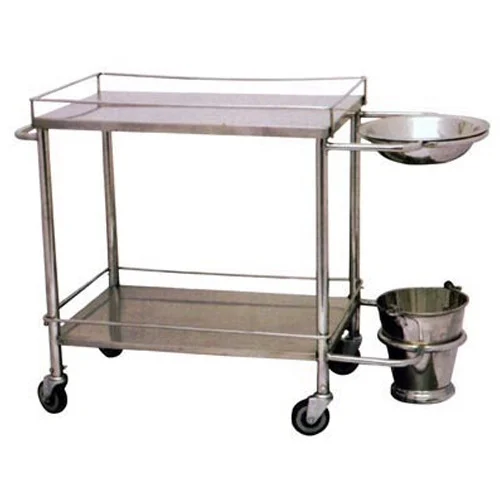 Gems Dressing Trolley With Bowl Bucket, Model Name/Number: GM-DT01, Size: L 36 X W 20 X H 36 Inch