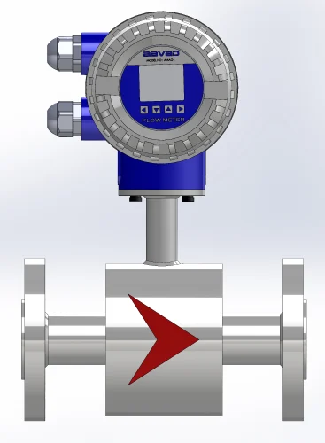 Remote Stainless Steel Electromagnetic Digital Flow Meter, 0.5%, 55 Degreec