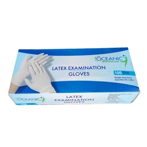 Oceanic Healthcare Latex Examination Gloves Powdered