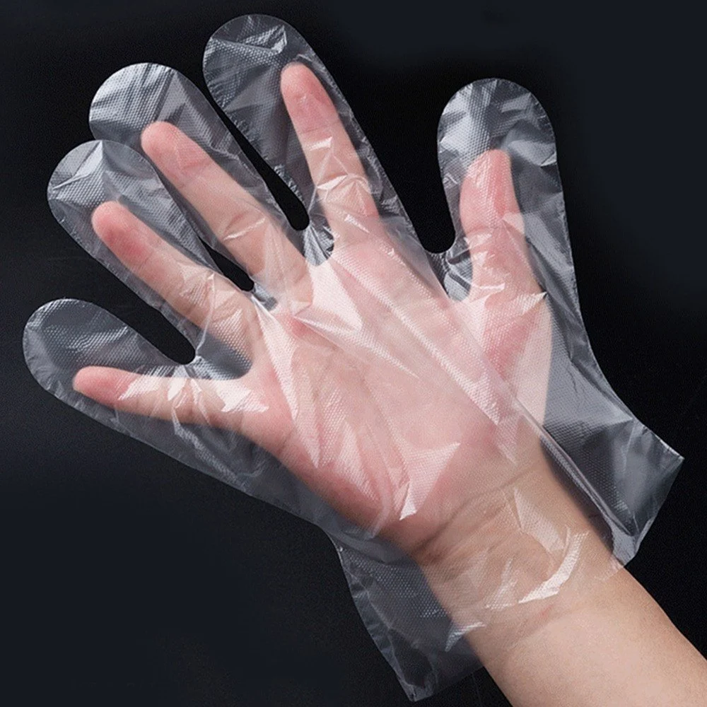 Unisex Plain Plastic Disposable Gloves, For Hotel, Size: Large