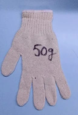 Shashi Cotton Knitted Hand Gloves 50 Gram off white, 7, Size: Free