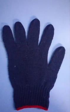 Navy Blue Cotton Knitted Hand Gloves