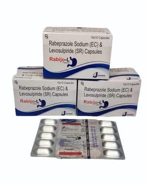 RABIJO L:- Rabeprazole Sodium 20mg+Levosulpride 75mg SR (ALU-ALU)Capsule