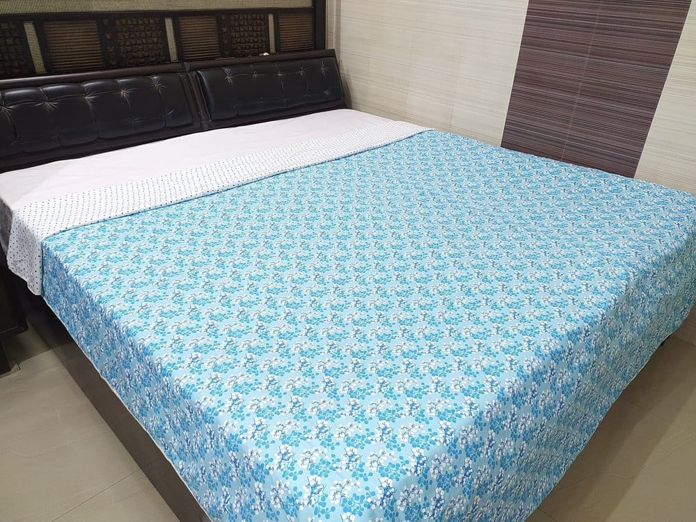 Floral Pure Cotton Double Bed Size Printed Dohar (90x100) Inches - 240TC