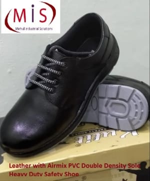 Leather Safety Shoe With Air Mix PVC Double Density Sole