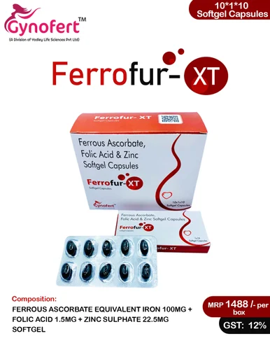 Ferrous Ascorbate Folic Acid And Zinc Sulphate Softgel Capsules