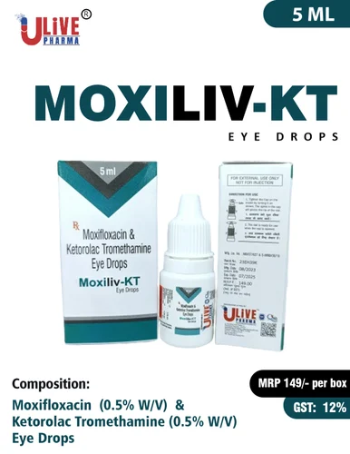 Moxifloxacin Ketorolac Eye Drops, YODLEY LIFESCIENCES, 5 ml