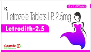 Letrodith 2.5mg Tab (Letrozole 2.5mg Tablet), For Hospital, Packaging Type: Box