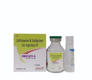 ORICEFT-S 1.5GM INJ (Ceftriaxone 1000mg + Sulbactam 500mg)