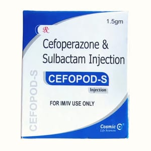 Cefopod-S Inj I Cefoperazone & Sulbactum Injection, 1.5mg