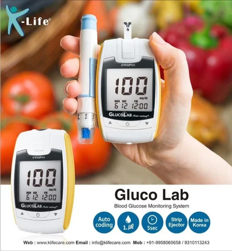 GlucoLab Auto Coding Blood Glucose Meter, For Clinic, Model Name/Number: Gluco Lab / Korea