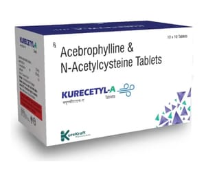 Acebrophylline (100mg) + Acetylcysteine (600mg) - KURECETYL-A Tablets