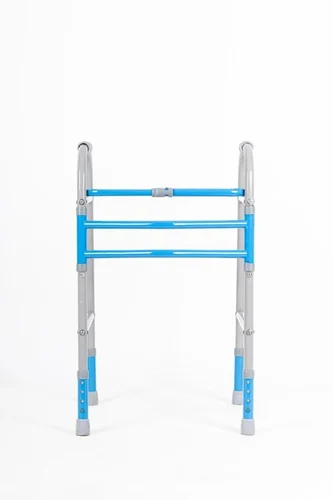 Material: Steel Silver Adjustable Folding Walker, For Hospital