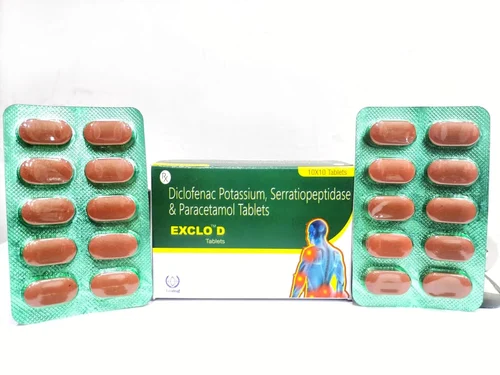 Diclofenac Potassium Paracetamol And Serratiopeptidase Tablets