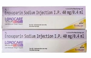 LOMOCARE 40MG ( ENOXAPARIN SODIUM INJ IP 40MG/0.4ML)