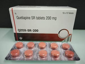 Quetiapine SR Tablets 200 MG, 10 X 10