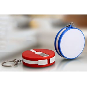 Standard Silicone Keychain With Multi Connect Charger, Shape: Round