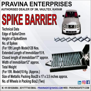 Black Road Safety Tyre Killer Spike Barrier