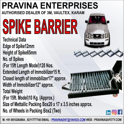 Black Road Safety Tyre Killer Spike Barrier