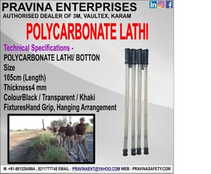 Men White Polycarbonate Lathi, 105cm