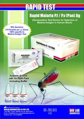 Rapid Malaria PF/PV Antigen Card Test - IS6372