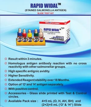 Rapid Widal Slide Test Kit IS6451 IS6460