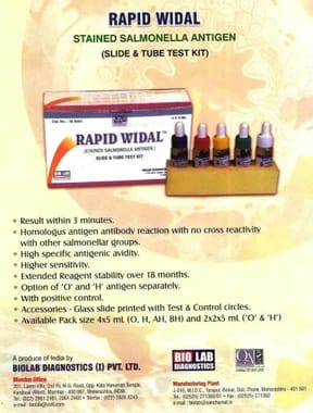 WIDAL FOR TYPHOIDE (2+2) X 5 ML