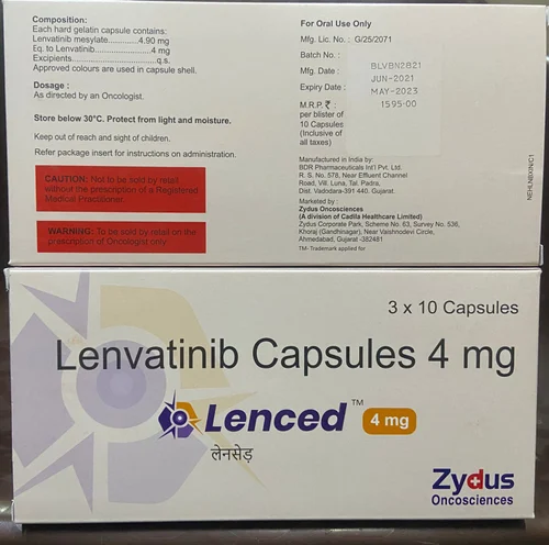 Lenvatinib 4mg Capsules, Zydus, 10