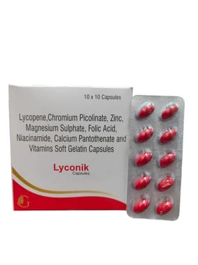 Lycopene + Chromium Picolinate+Zinc Sulphate Monohydrate+Magnesium sulphate+Niacinamide(Lyconik)