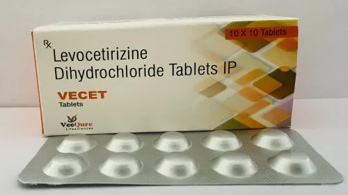 VECET (LEVOCETIRIZINE DIHYDROCHLORIDE TABLETS), Packaging Type: Alu-alu, Packaging Size: 10*10