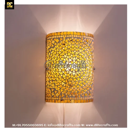 Glass Mosaic Cylinder Wall Lamp