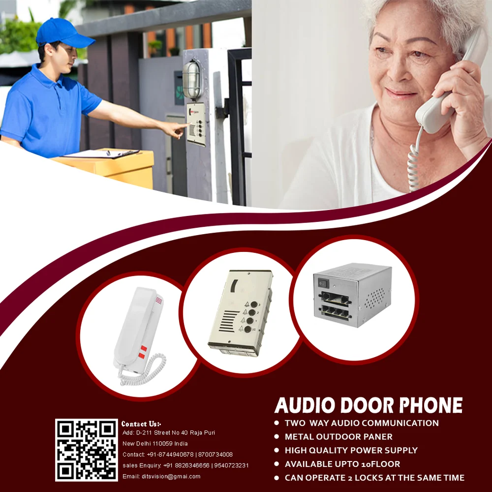 Ditsvision White audio door phone system, Lock, Model Name/Number: DV-OB4