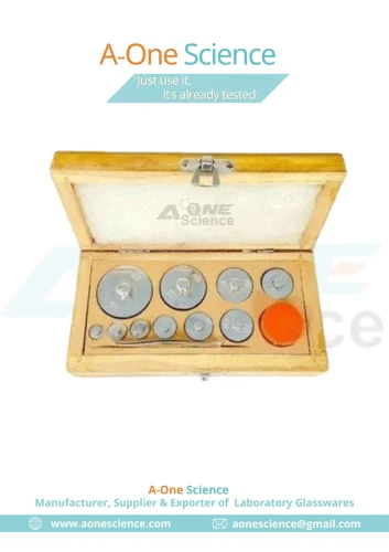 Wood,Aluminum Silver A-One Science Wooden Weight Box, For Laboratory