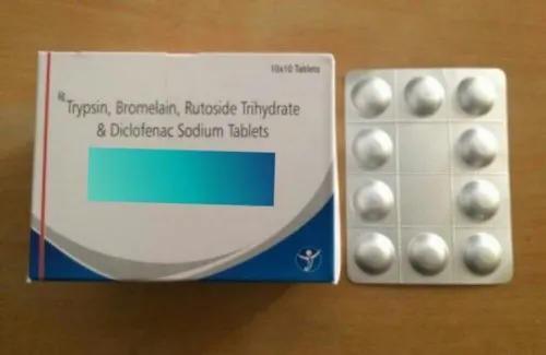 Trypsin 48 Mg +Bromelain 90 Mg +Rutoside Trihydrate 100 Mg + Diclofenac Potassium 50mg