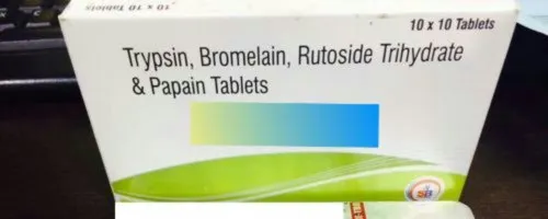 Trypsin 96 Mg +Bromelain 180 Mg +Rutoside Trihydrate200 Mg +Papain 120mg