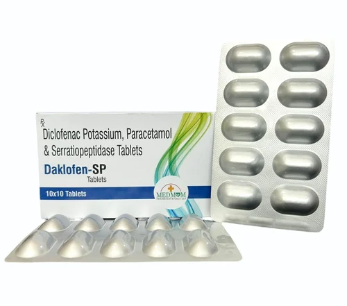 Diclofenac Potassium, Paracetamol & Serratiopeptidase Tablets