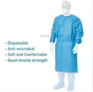 Medansh Disposable Surgical Gown Delux Sterile with Indicator (Pack of 5)