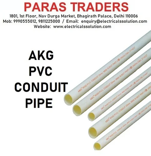 PVC ELECTRICAL CONDUIT PIPE, For Industrial & Commercial, Size: 25 mm