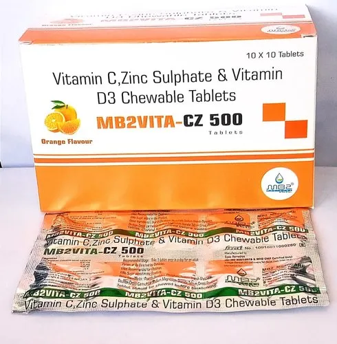 Vitamin C, Zinc Sulphate & Vitamin D3 Chewable Tablets