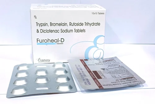 Trypsin 48mg + Bromelain 90mg + Rutoside 100mg + Diclofenac 50mg Tablet