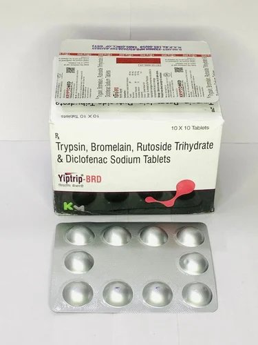 TrypTrypsin Bromelin Rutoside Diclofenac Tablets