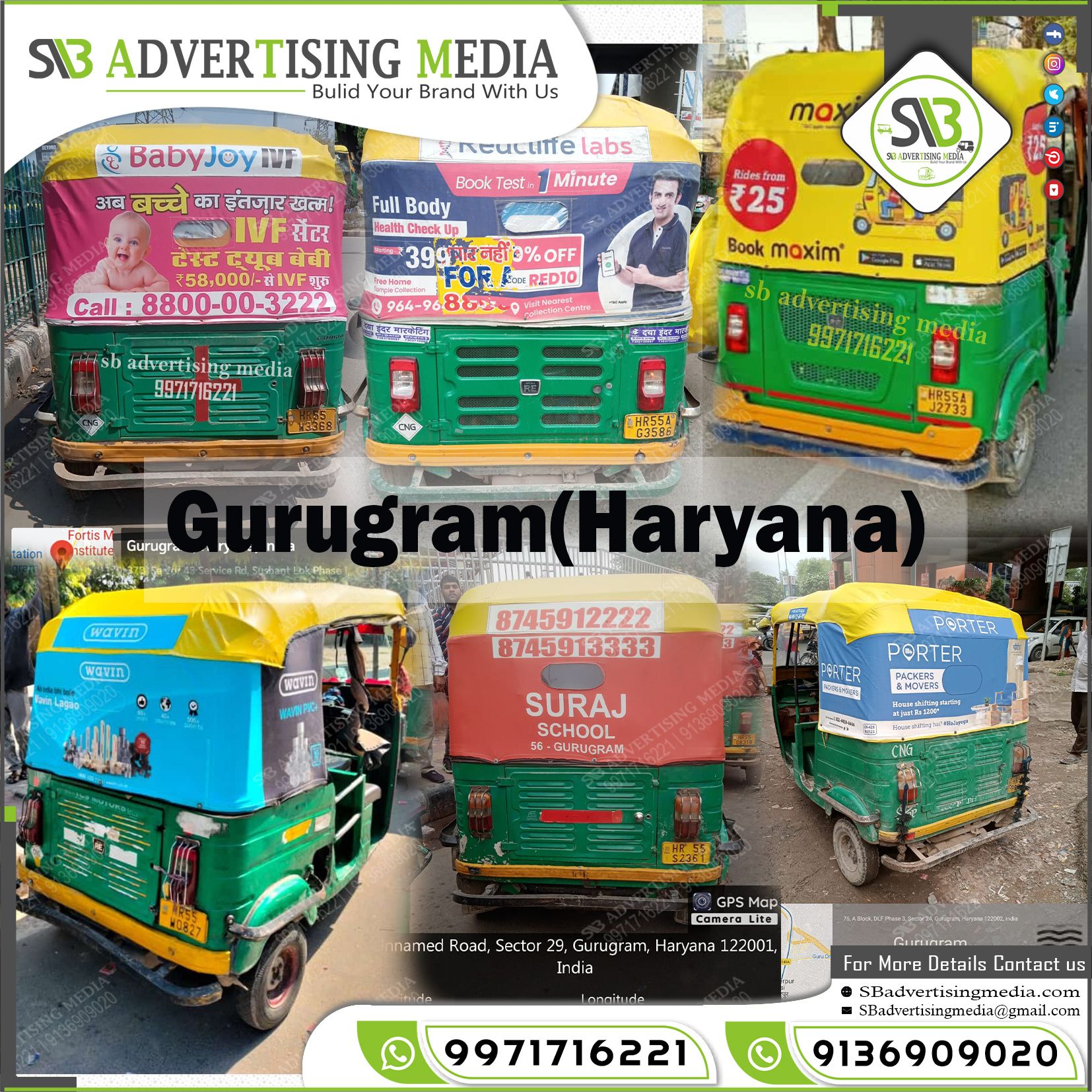 Auto Rickshaw Hood Branding Service in  Gurugram Haryana