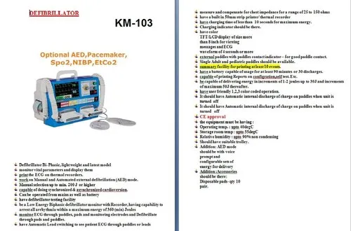 Biphasic Defibrillator Machine