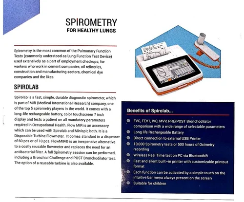 MIR Spirolab Touch Desktop Spirometer