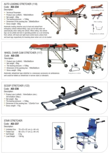 Auto Loading Stretcher, Wheel Chair Cum Stretcher, Scoop