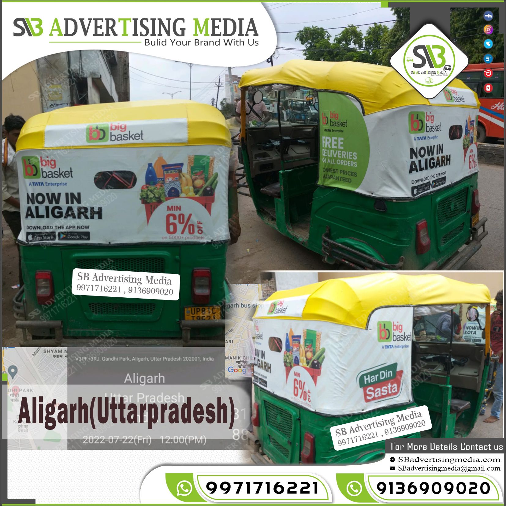 Auto Rickshaw Ads Agencies in Aligarh Uttar Pradesh