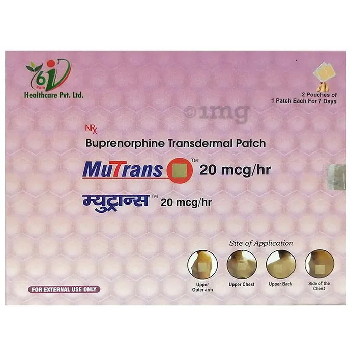 Buprenorphine Transdermal Patch 20 Mcg /Hr Seven Days (Mutrans 20)