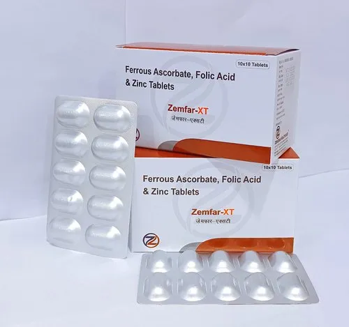 Ferrous Ascorbate 100mg Folic Acid 1.5mg Zinc Sulphate Monohydrate 22.5mg